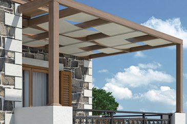 Pergola Moderno con copertura in tela